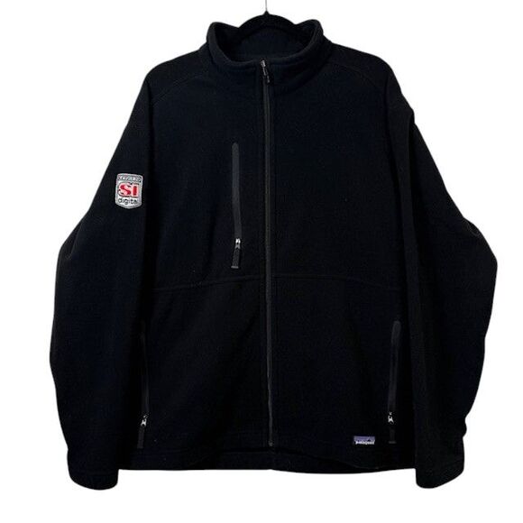 Patagonia Synchilla Full Zip Jacket Black Fleece Men's Size Large - Picture 1 of 10